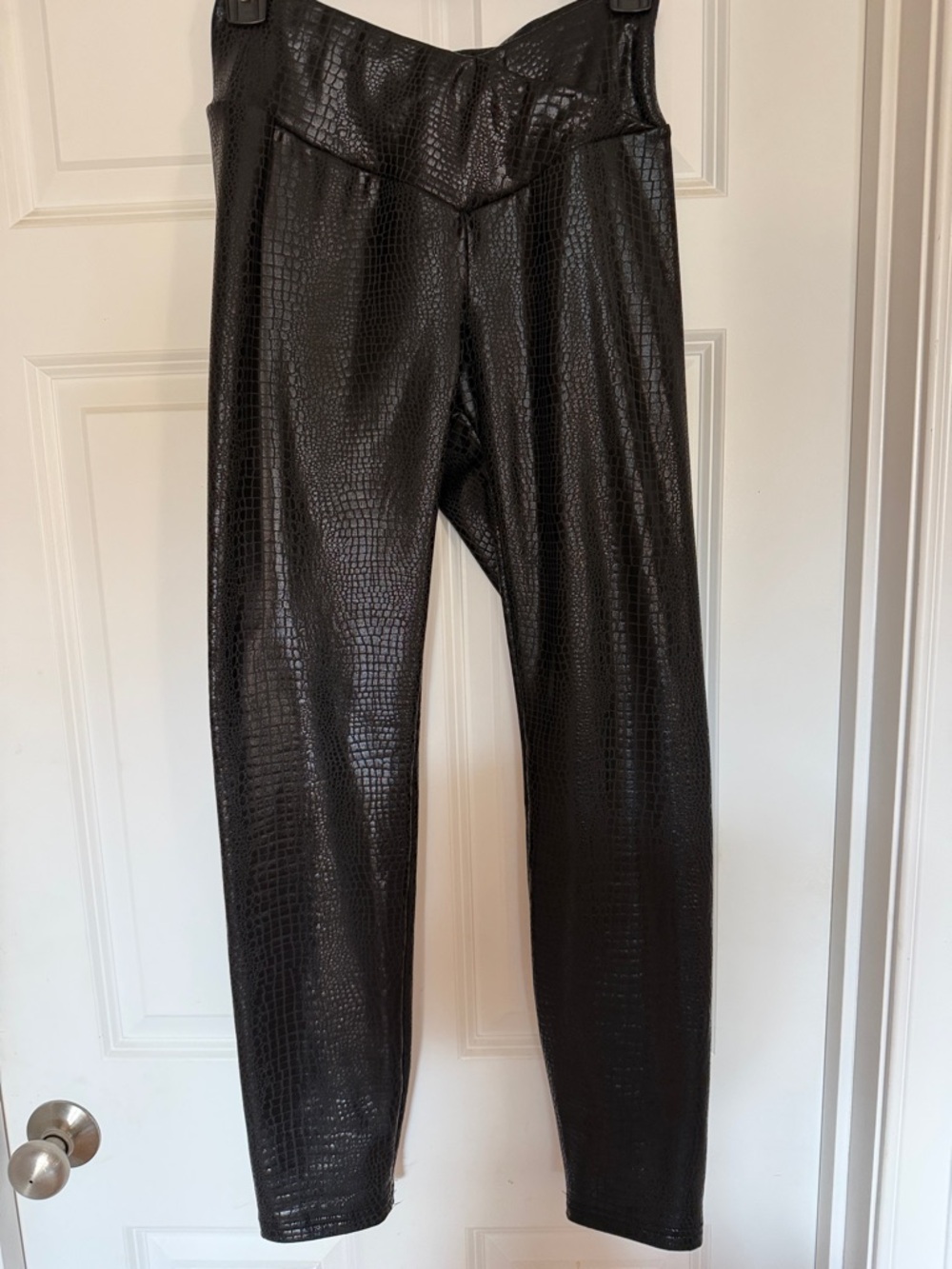 Thermal lined Faux Croc Leather leggings